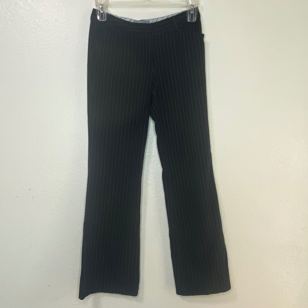 Vintage Y2K Star City Logan Black Pinstripe Trousers Dress Pants Womens Size 7/8